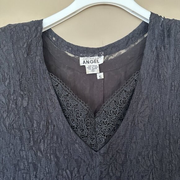 Vintage Black Lace Maxi Dress Women S Whimsigoth Victorian Witchy Gothic Vampire - Picture 6 of 8